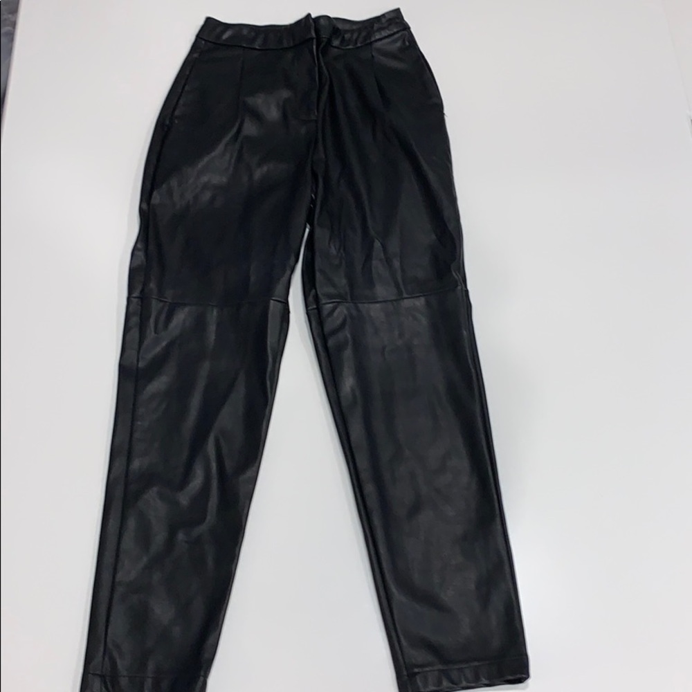 Faux leather pants